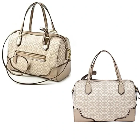 Coach ⭐️🎬See Video Poppy East West Signature Beige Satchel Bag 26426 w/ COA - Picture 15 of 16